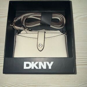 DKNY Ivory and Brown Mini Bag